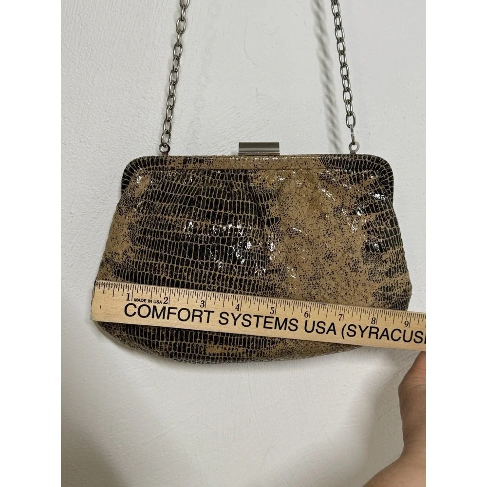 Hobo International Dove Crackle Exotic Animal Print Python Clutch Bag Small 9